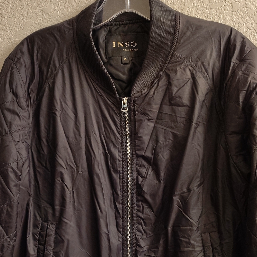 INSO Collection Black Quilted Bomber Jacket for Women B34 - Picture 9 of 13